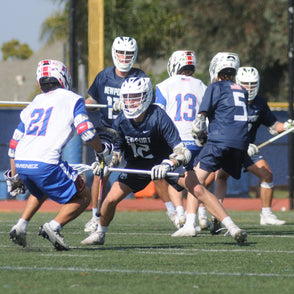 A group of Newport Harbor lacrosse players defending their zone